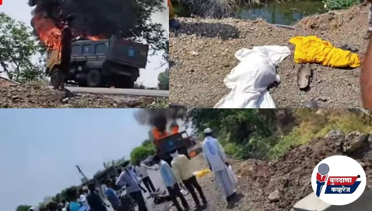 माऊली फाट्यावर भीषण अपघात: वाळूच्या टिप्परने दुचाकीला उडवले; दोन चिमुकल्यांचा मृत्यू, संतप्त नागरिकांनी टिप्परला लावली आग