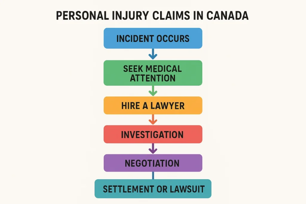 Step-by-step process for personal injury claims in Canada